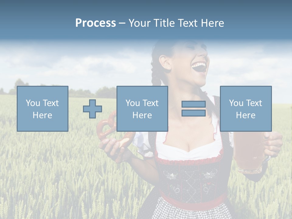 Pretzel Beer Glass Female PowerPoint Template