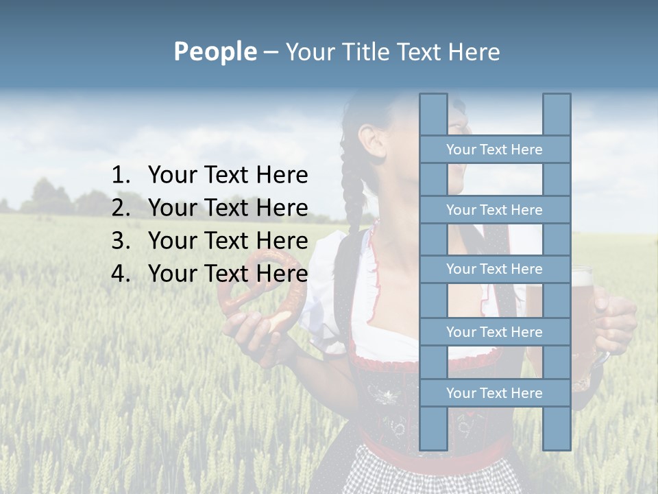 Pretzel Beer Glass Female PowerPoint Template