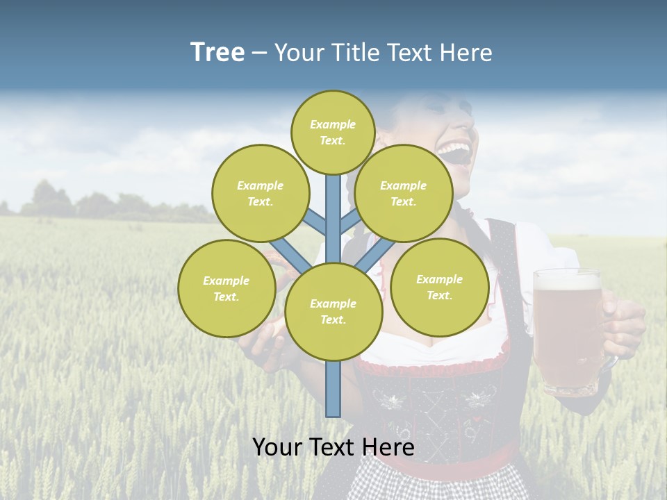 Pretzel Beer Glass Female PowerPoint Template