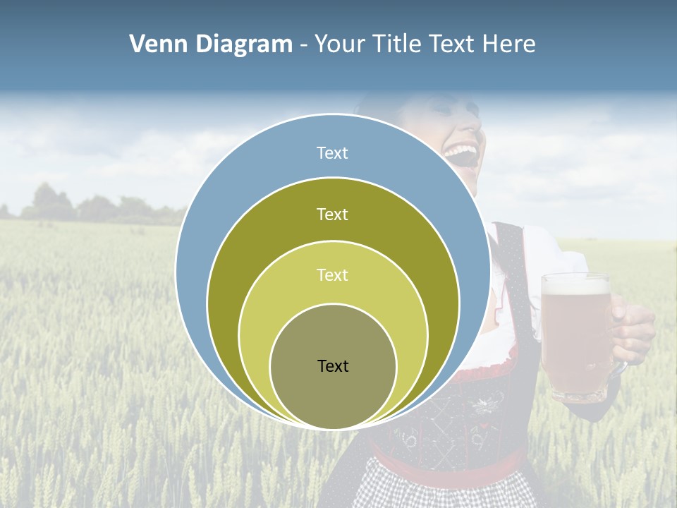 Pretzel Beer Glass Female PowerPoint Template