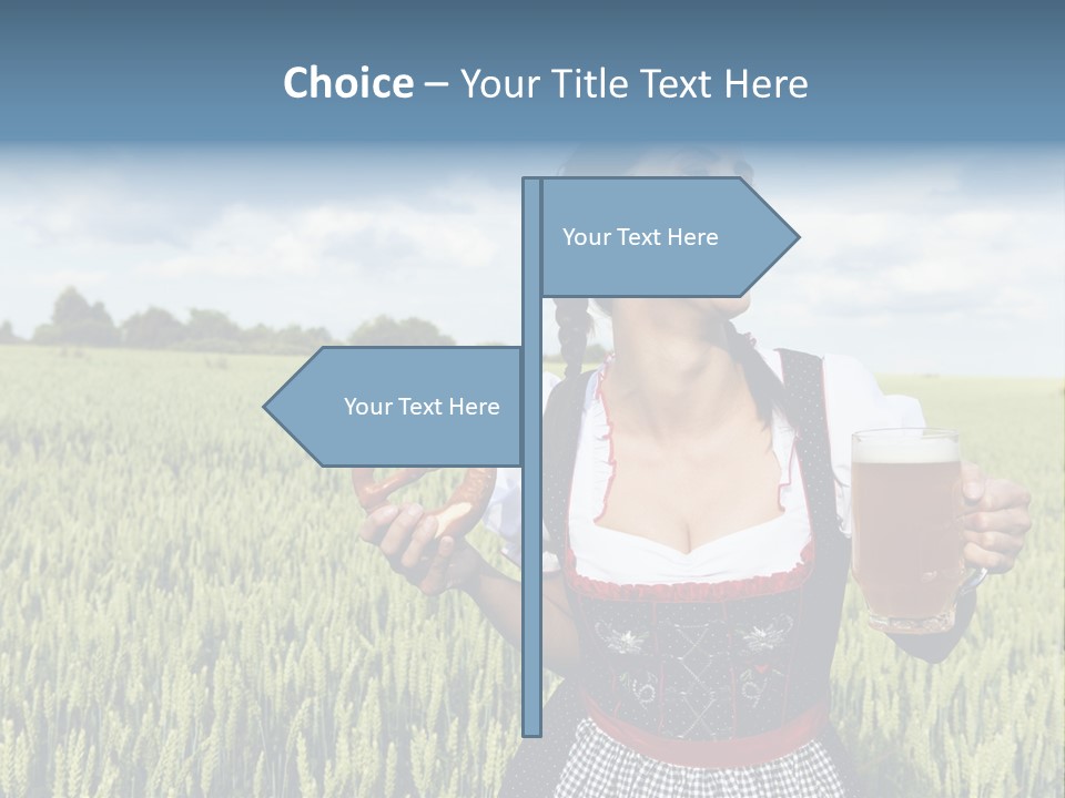 Pretzel Beer Glass Female PowerPoint Template