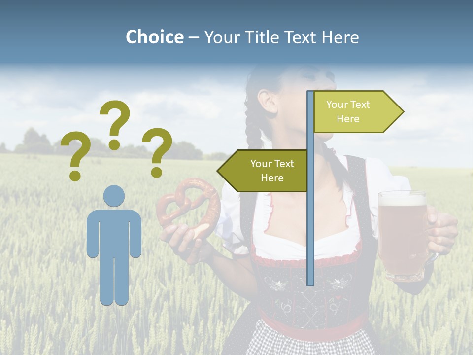 Pretzel Beer Glass Female PowerPoint Template