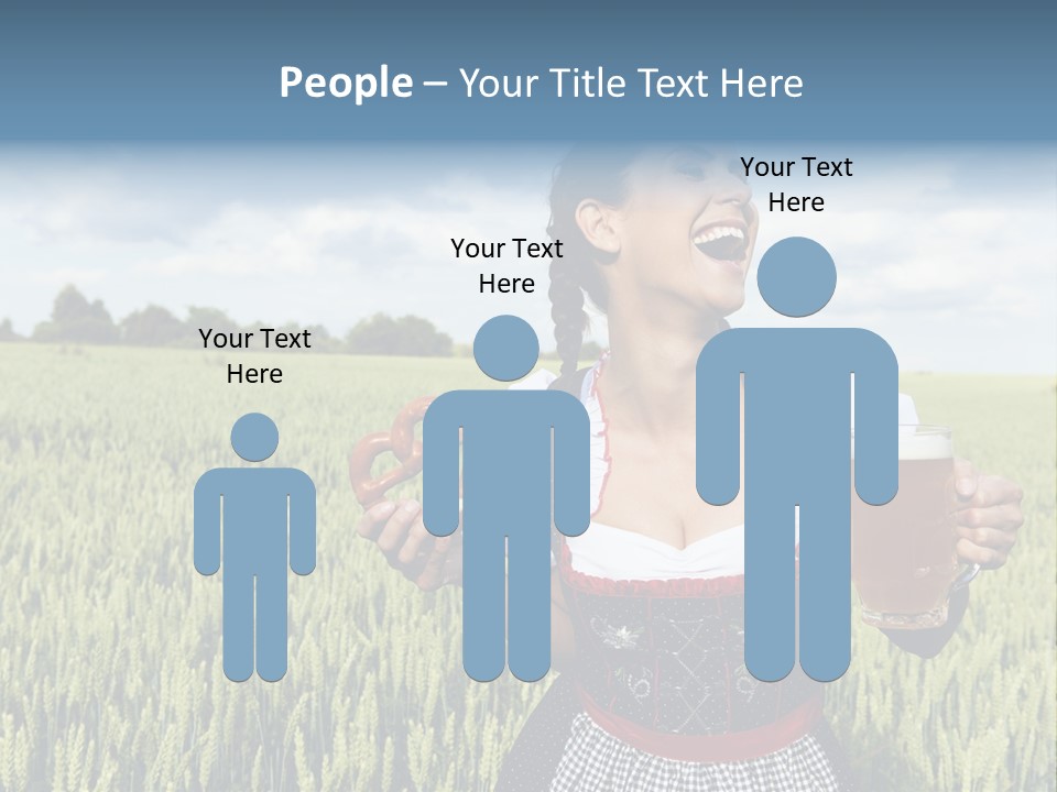 Pretzel Beer Glass Female PowerPoint Template