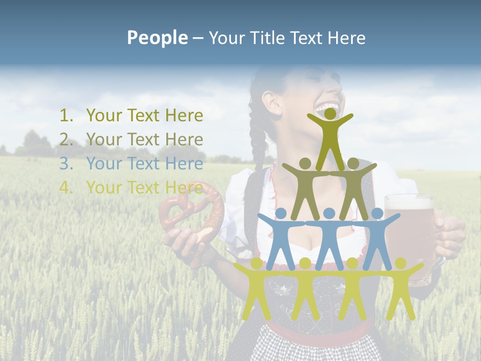 Pretzel Beer Glass Female PowerPoint Template