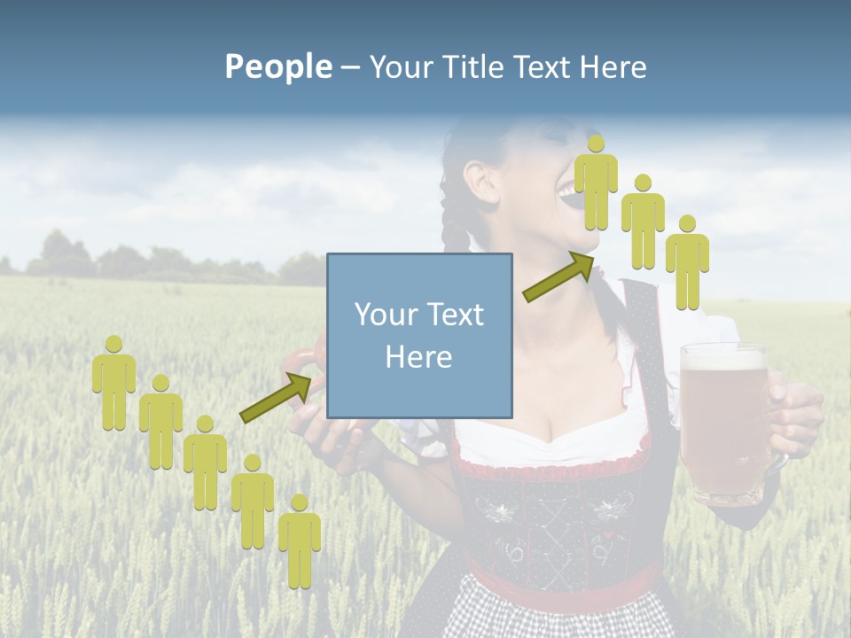 Pretzel Beer Glass Female PowerPoint Template