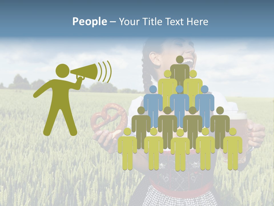 Pretzel Beer Glass Female PowerPoint Template