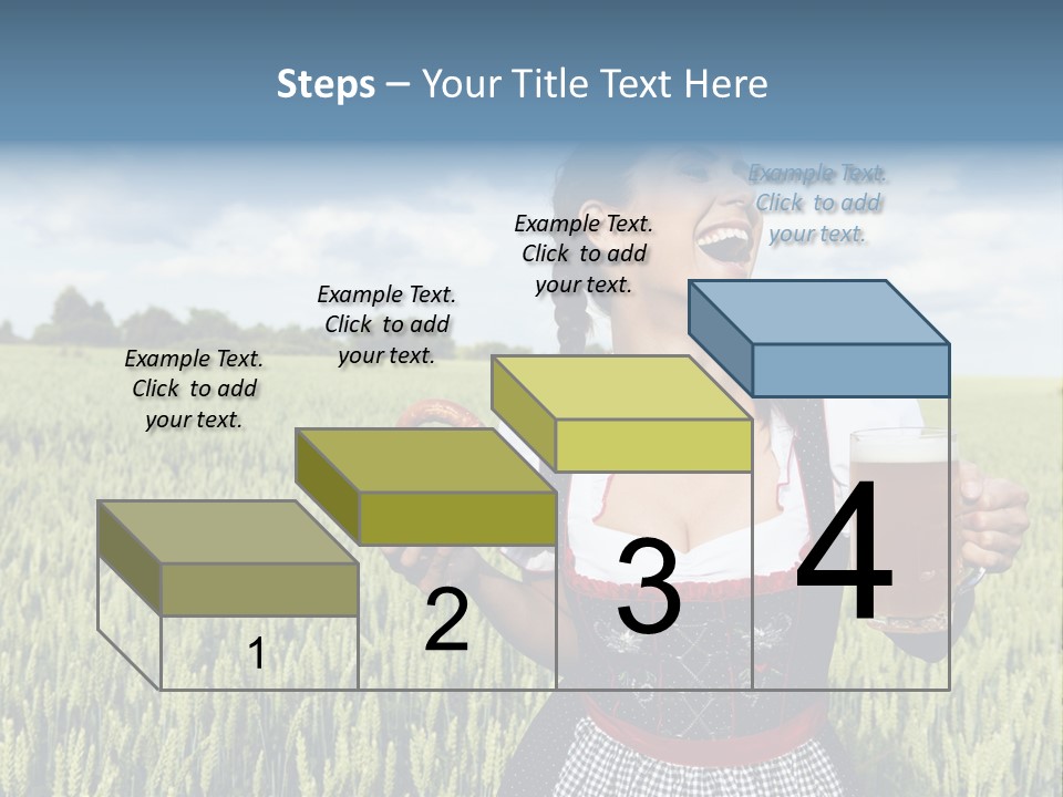 Pretzel Beer Glass Female PowerPoint Template