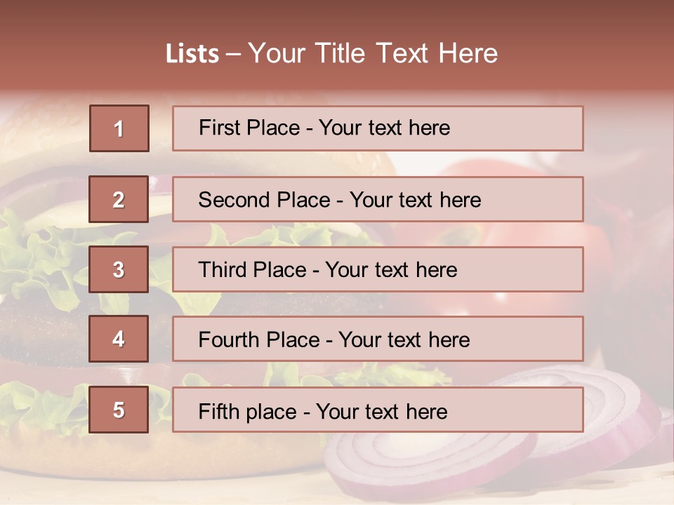 Hamburger Lettuce Broil PowerPoint Template