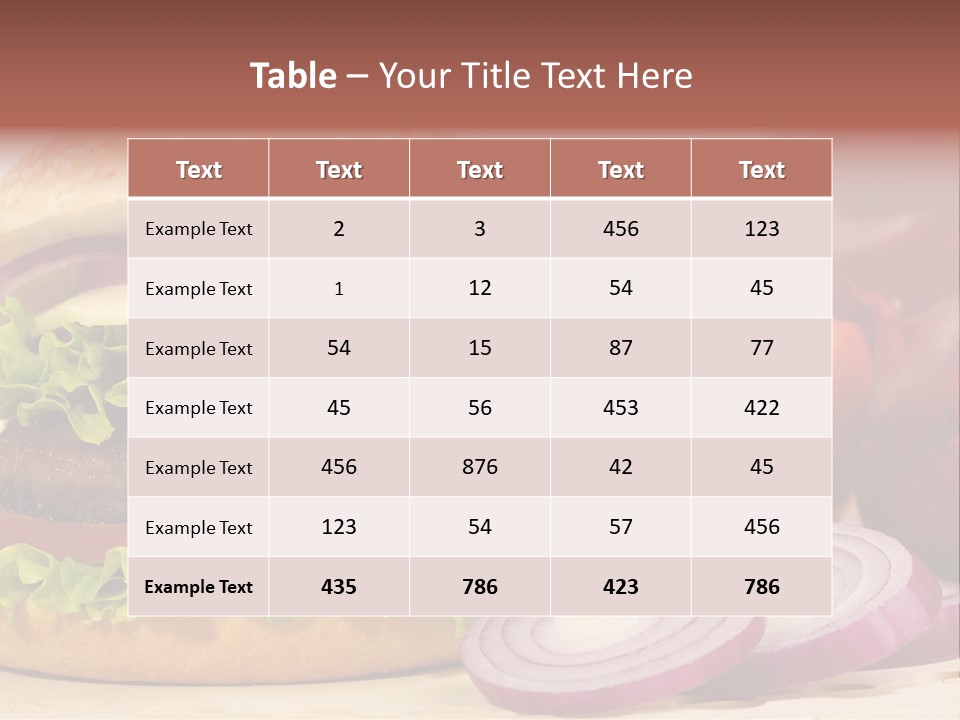 Hamburger Lettuce Broil PowerPoint Template