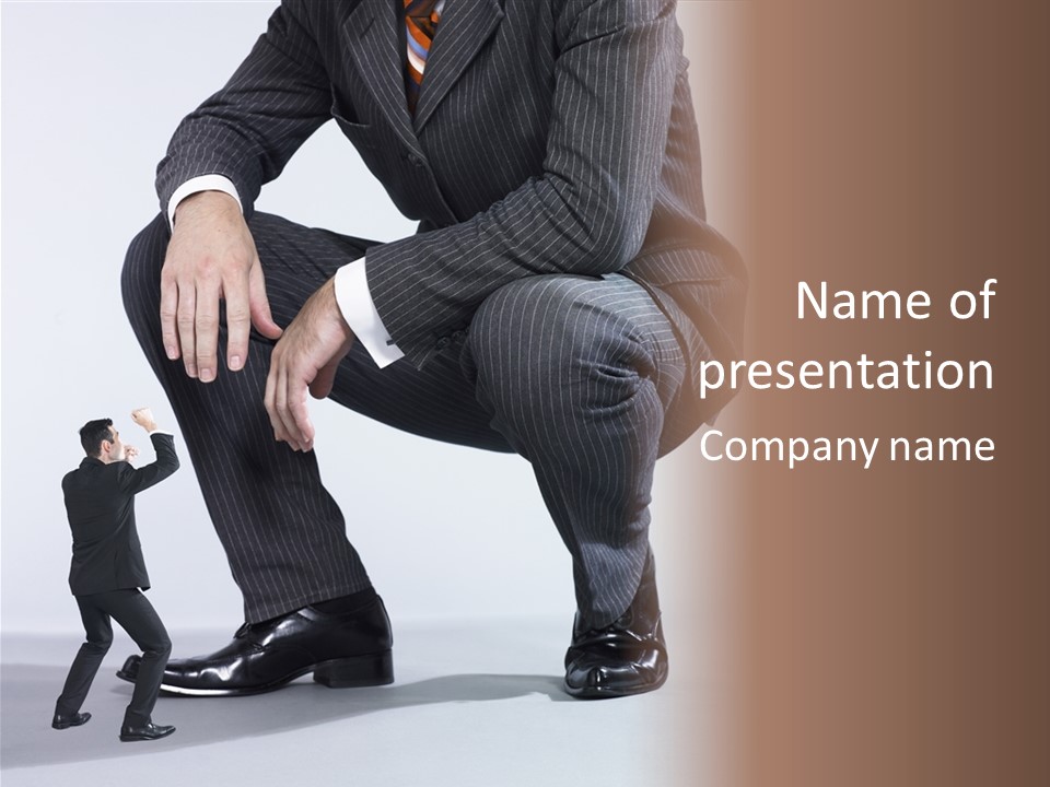 Box Businessman Dwarf PowerPoint Template