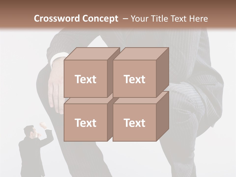 Box Businessman Dwarf PowerPoint Template