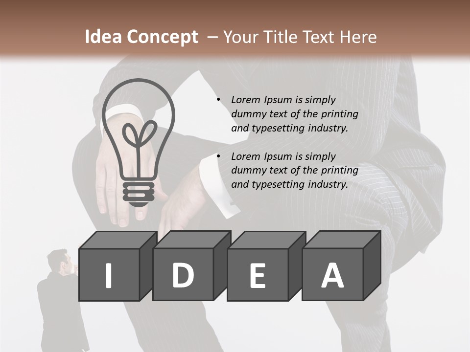 Box Businessman Dwarf PowerPoint Template