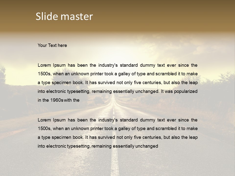 Road Sunset Countryside PowerPoint Template