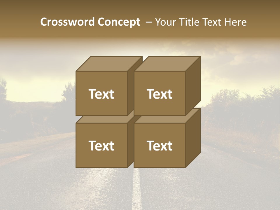 Road Sunset Countryside PowerPoint Template