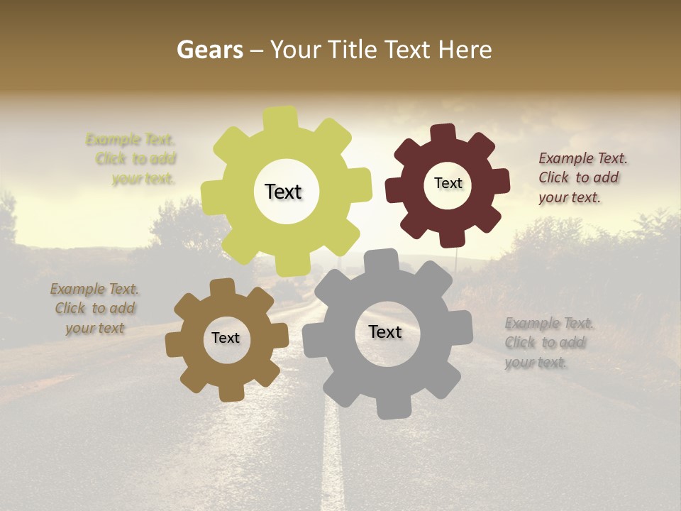 Road Sunset Countryside PowerPoint Template