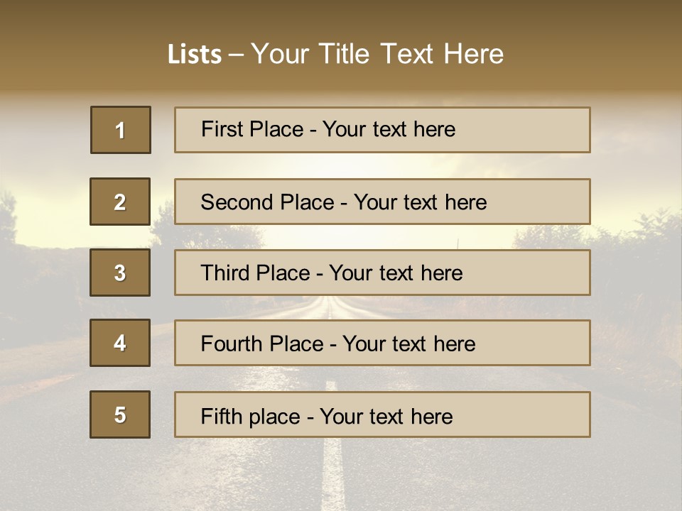 Road Sunset Countryside PowerPoint Template