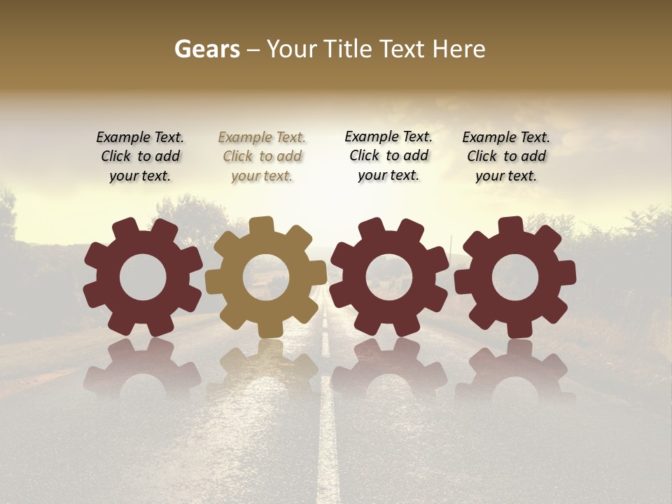 Road Sunset Countryside PowerPoint Template