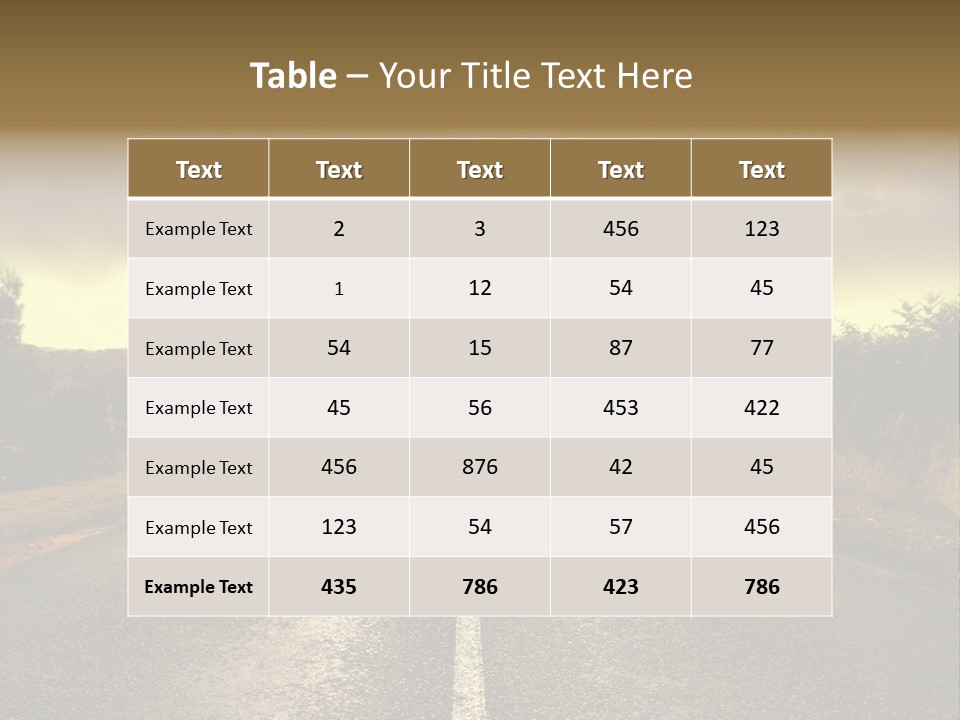 Road Sunset Countryside PowerPoint Template