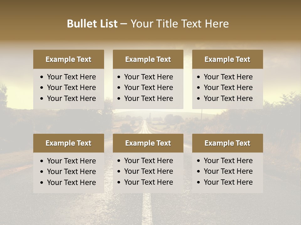 Road Sunset Countryside PowerPoint Template