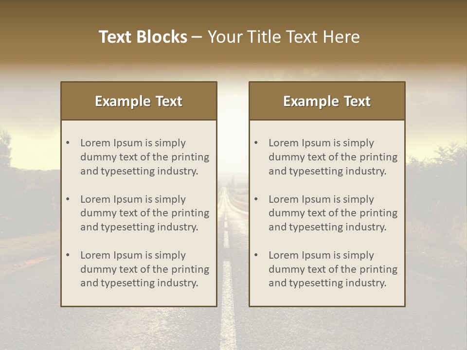 Road Sunset Countryside PowerPoint Template