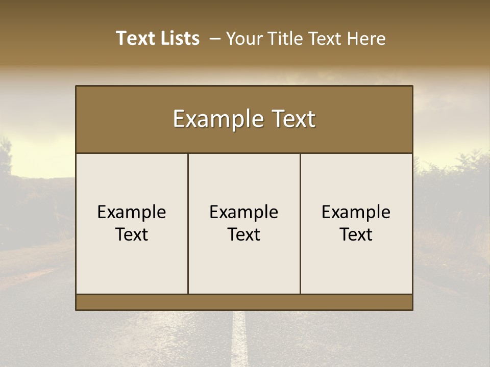 Road Sunset Countryside PowerPoint Template