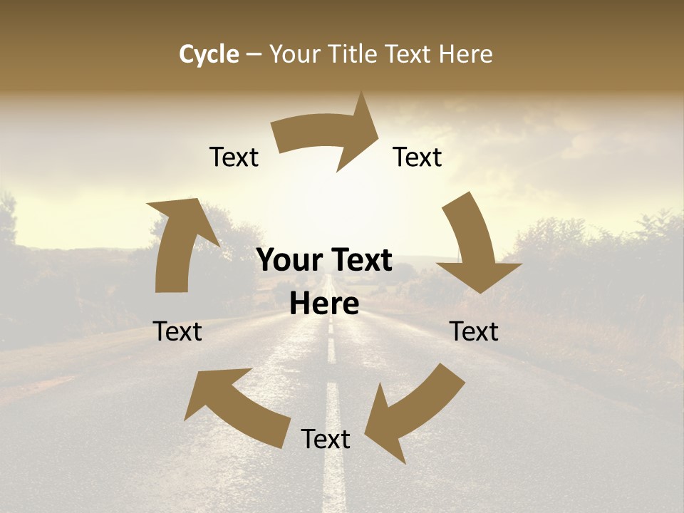 Road Sunset Countryside PowerPoint Template