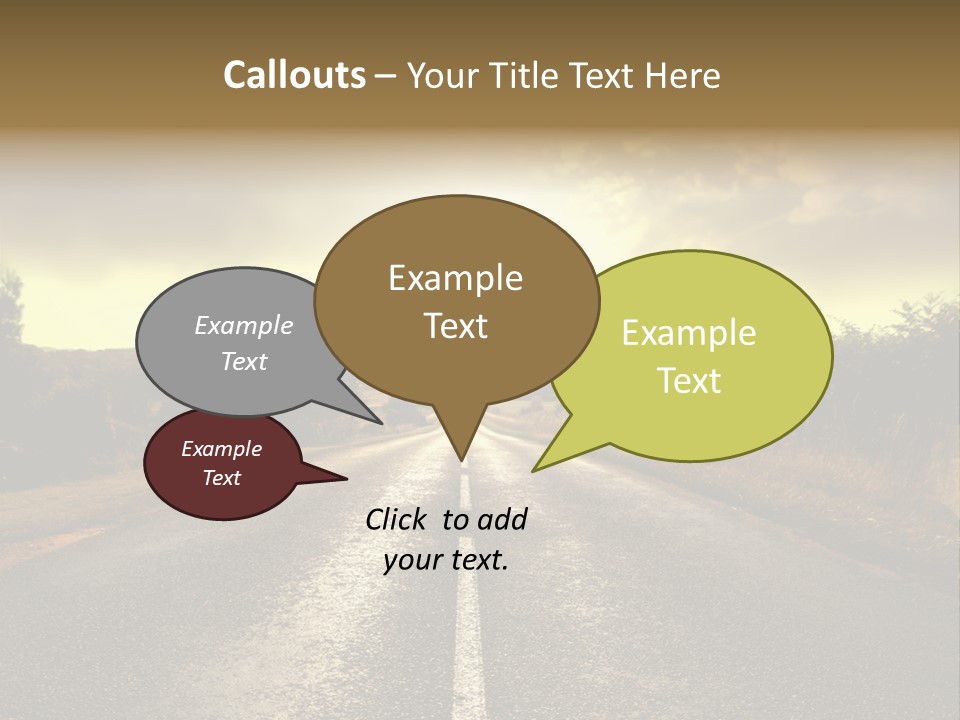 Road Sunset Countryside PowerPoint Template
