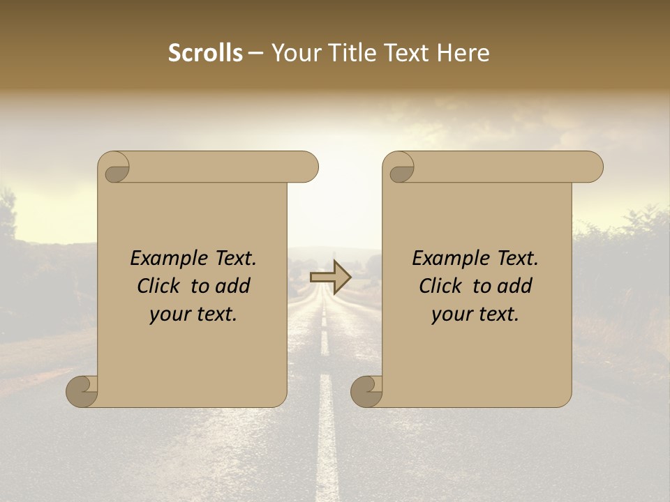 Road Sunset Countryside PowerPoint Template