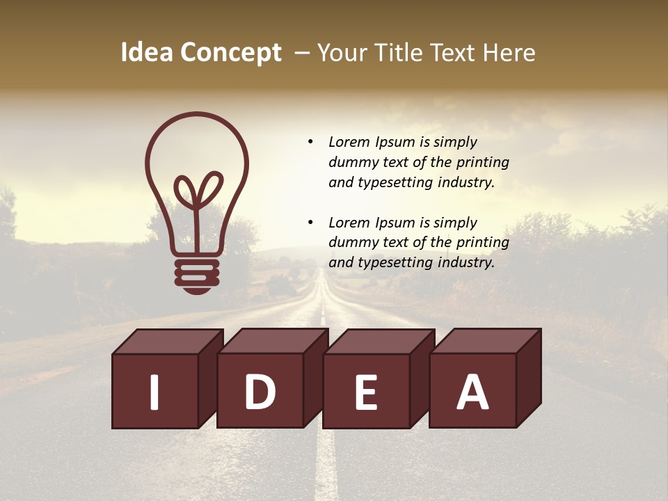 Road Sunset Countryside PowerPoint Template