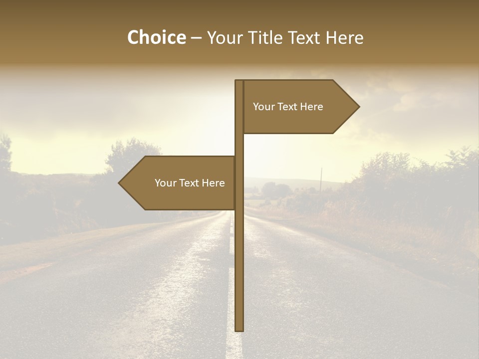 Road Sunset Countryside PowerPoint Template