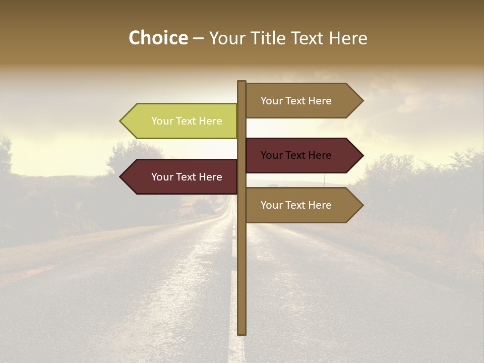 Road Sunset Countryside PowerPoint Template