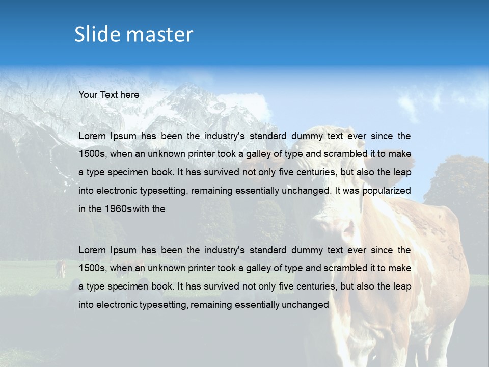 Cow Vacation Alps PowerPoint Template