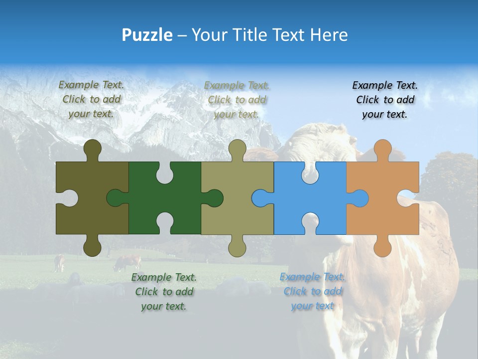 Cow Vacation Alps PowerPoint Template