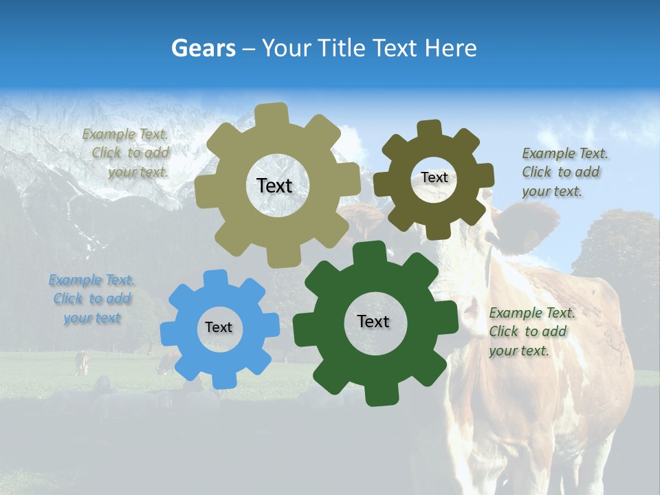 Cow Vacation Alps PowerPoint Template