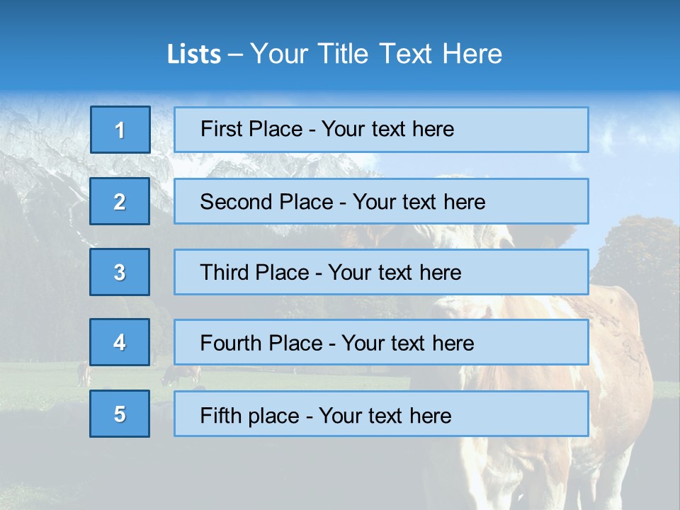 Cow Vacation Alps PowerPoint Template