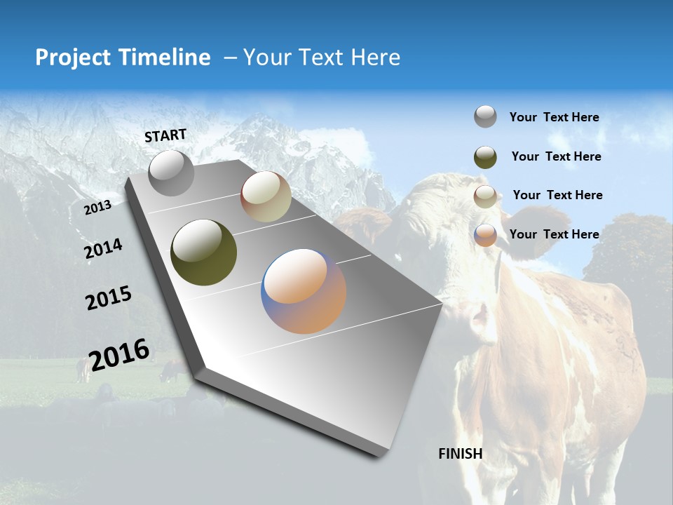 Cow Vacation Alps PowerPoint Template