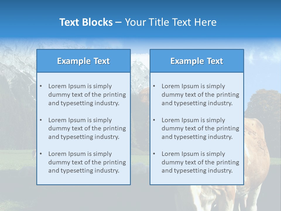 Cow Vacation Alps PowerPoint Template