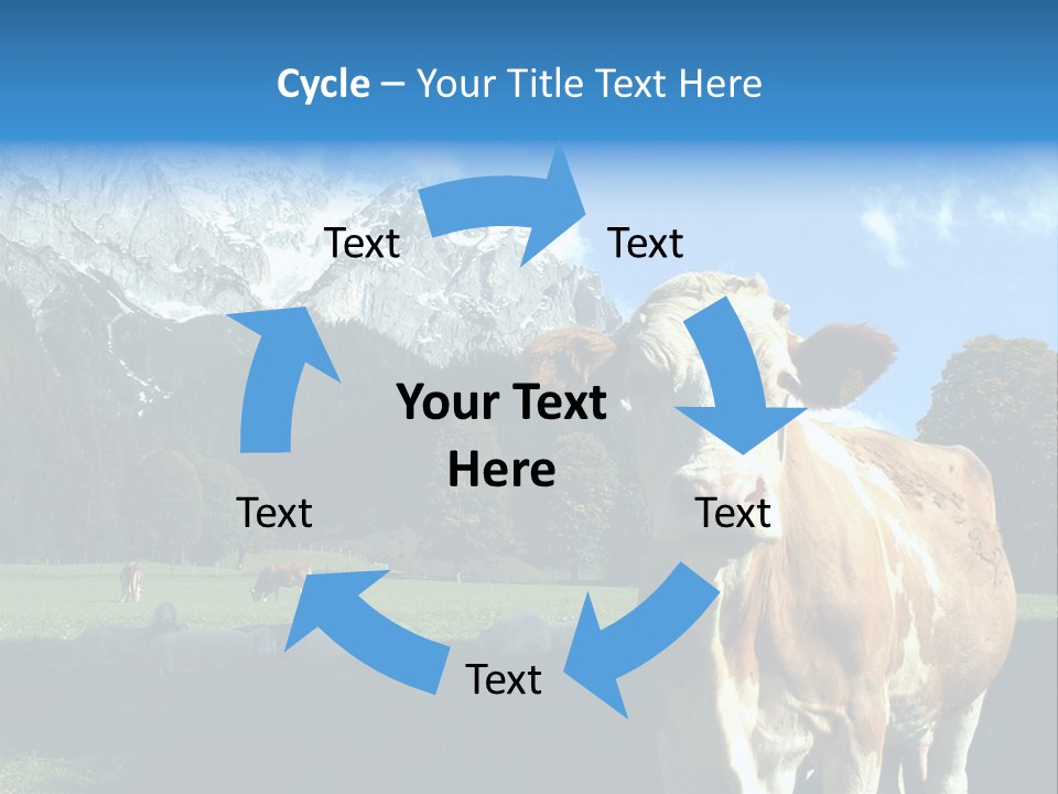 Cow Vacation Alps PowerPoint Template