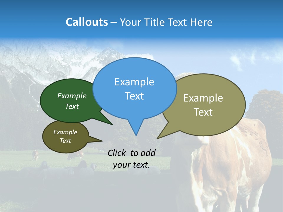 Cow Vacation Alps PowerPoint Template