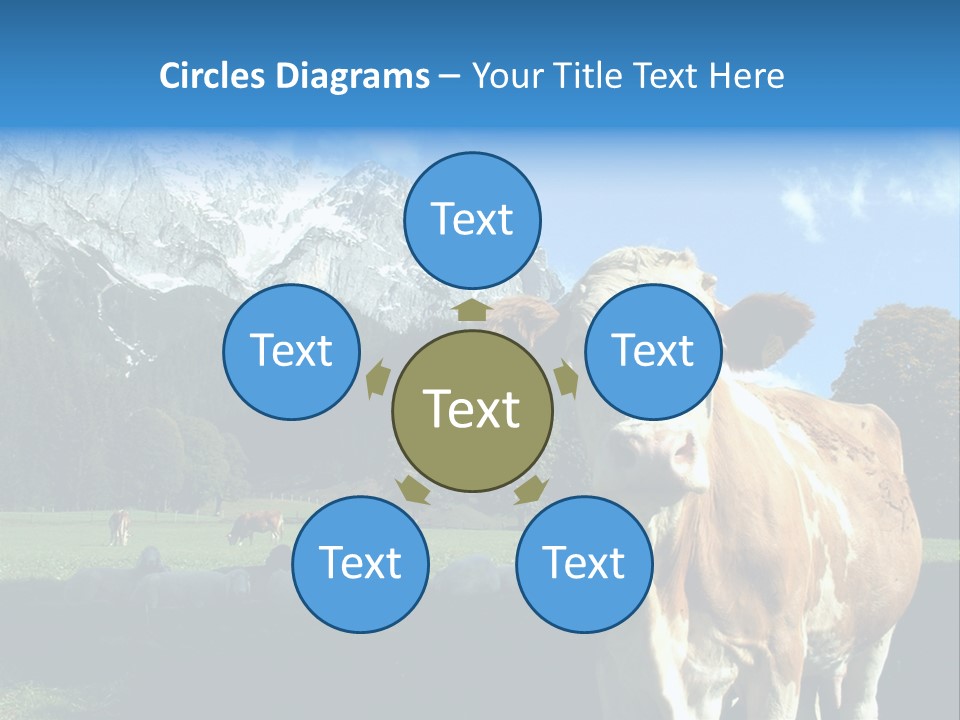 Cow Vacation Alps PowerPoint Template