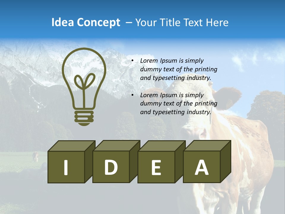 Cow Vacation Alps PowerPoint Template