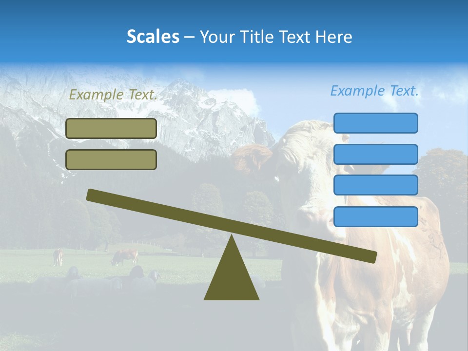 Cow Vacation Alps PowerPoint Template