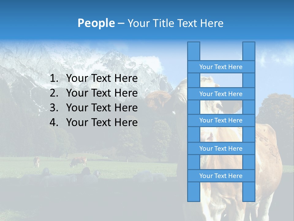 Cow Vacation Alps PowerPoint Template