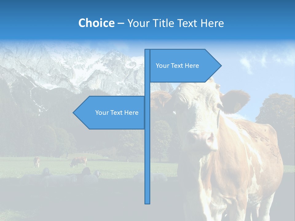 Cow Vacation Alps PowerPoint Template