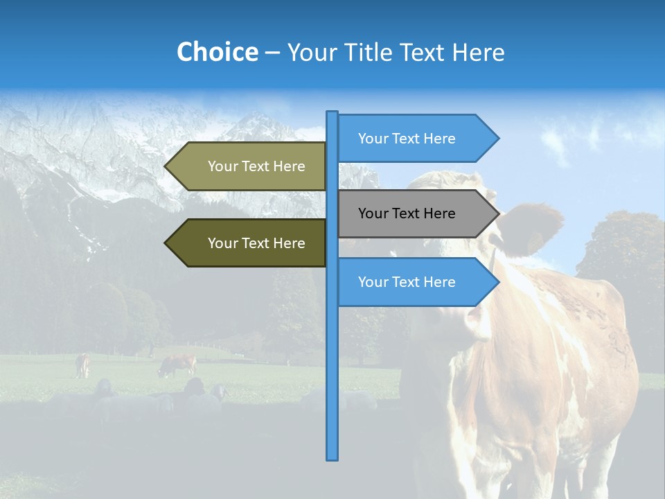 Cow Vacation Alps PowerPoint Template