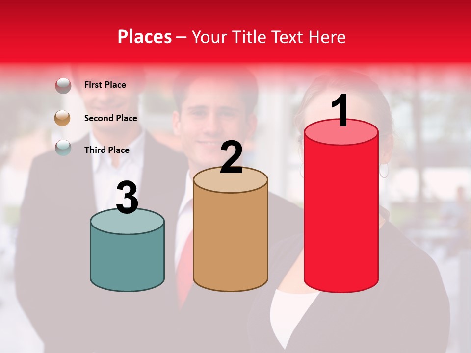 Smiling Businesswomen Team PowerPoint Template