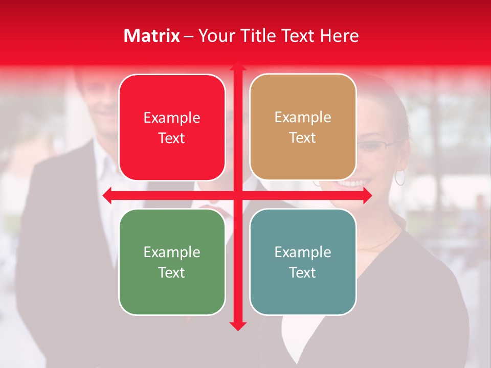 Smiling Businesswomen Team PowerPoint Template