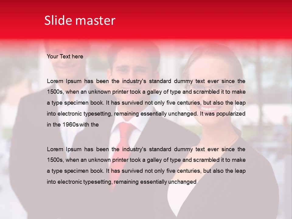 Smiling Businesswomen Team PowerPoint Template