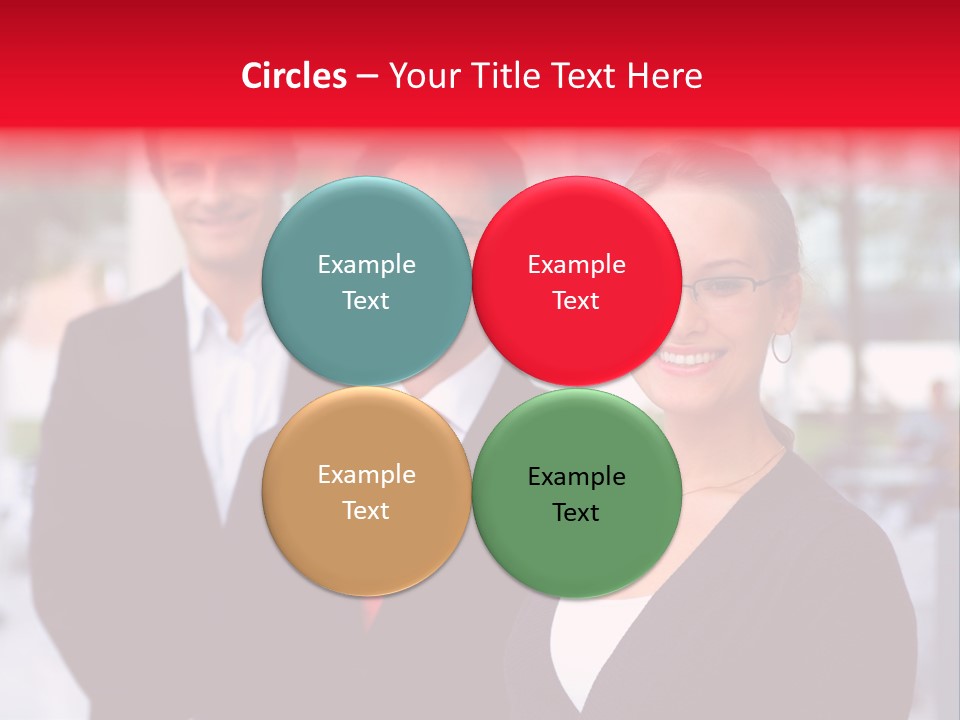 Smiling Businesswomen Team PowerPoint Template