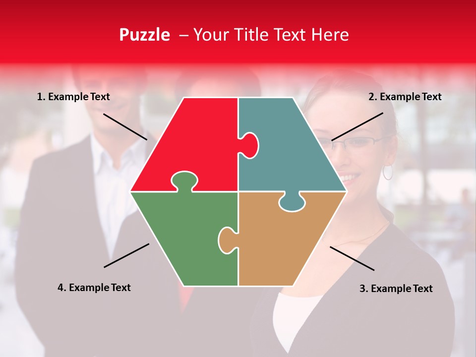 Smiling Businesswomen Team PowerPoint Template